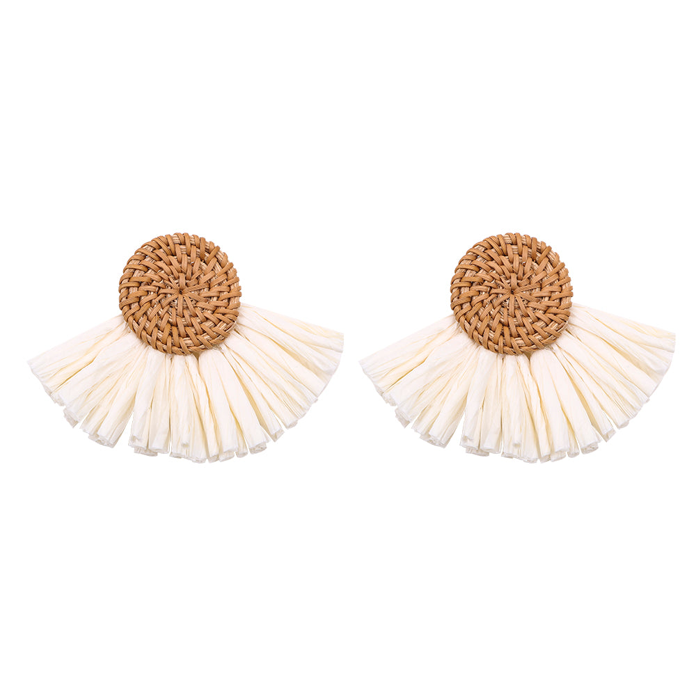 Rattan Handmade Tassel Earrings Bohemia Style