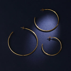 Moon Hoop Earrings Minimalist  Style