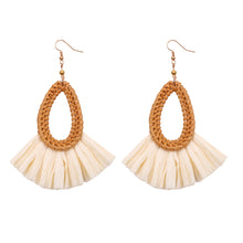 Load image into Gallery viewer, Rattan Handmade Tassel Earrings Bohemia Style