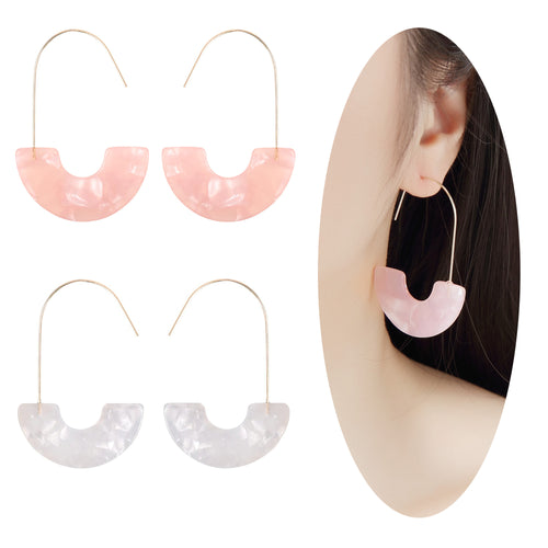 Acrylic Earrings Bohemian Style Drop Dangle Multi-Color Confetti Mix Earrings