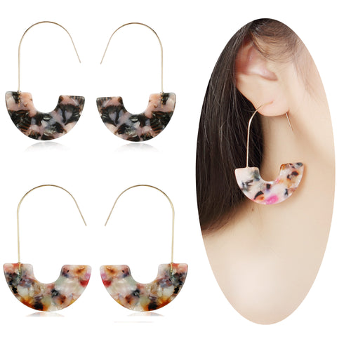 Acrylic Multi-Color Confetti Mix Earrings Resin Earrings