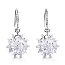 Load image into Gallery viewer, Winter Snowflake Dangle Earrings With Crystal Cubic Zirconia