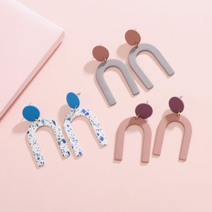 MVCOLEDY U Shape Alloy Stoving Varnish Stud Earrings