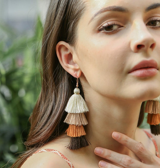 Handmade Tassel Dangle Earrings Bohemia Style
