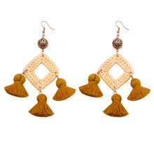 Load image into Gallery viewer, Rattan Handmade Tassel Earrings Bohemia Style