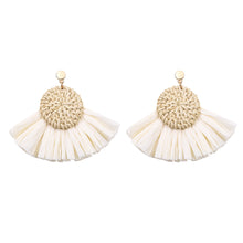 Load image into Gallery viewer, Rattan Handmade Tassel Earrings Bohemia Style