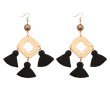 Load image into Gallery viewer, Rattan Handmade Tassel Earrings Bohemia Style