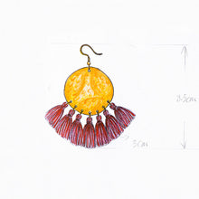 Load image into Gallery viewer, Tassels Dangle Handmade Hammered Round Disc Earrings