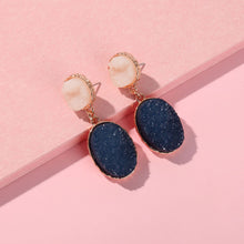 Load image into Gallery viewer, Druzy Stud Earrings Minimalist Stone Stunning Gold Plating Sparkly Drop Dangle Crystal Earrings