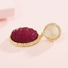 Load image into Gallery viewer, Druzy Stud Earrings Minimalist Stone Stunning Gold Plating Sparkly Drop Dangle Crystal Earrings