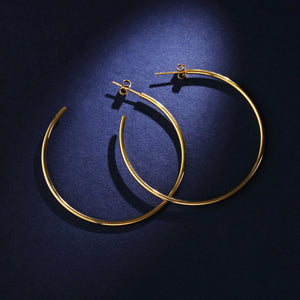 Moon Hoop Earrings Minimalist  Style