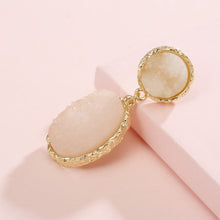 Load image into Gallery viewer, Druzy Stud Earrings Minimalist Stone Stunning Gold Plating Sparkly Drop Dangle Crystal Earrings