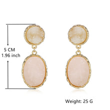 Load image into Gallery viewer, Druzy Stud Earrings Minimalist Stone Stunning Gold Plating Sparkly Drop Dangle Crystal Earrings