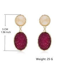 Load image into Gallery viewer, Druzy Stud Earrings Minimalist Stone Stunning Gold Plating Sparkly Drop Dangle Crystal Earrings