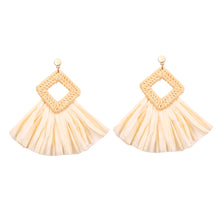 Load image into Gallery viewer, Rattan Handmade Tassel Earrings Bohemia Style