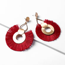 Load image into Gallery viewer, Raffia Handmade Tassel Earrings Bohemia Style