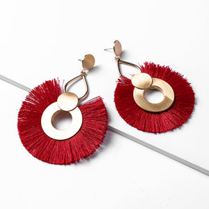 Raffia Handmade Tassel Earrings Bohemia Style